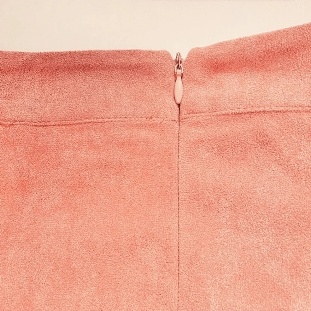 Lulus Pink Suede Mini Skirt Women's Small S Zip Closure Simple Minimalist EUC